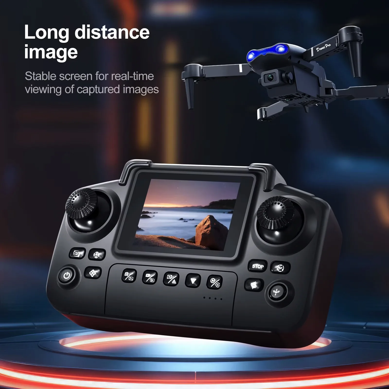 2025 Beginner Drone: Screen Remote, Headless Mode & Camera Black - Image 6
